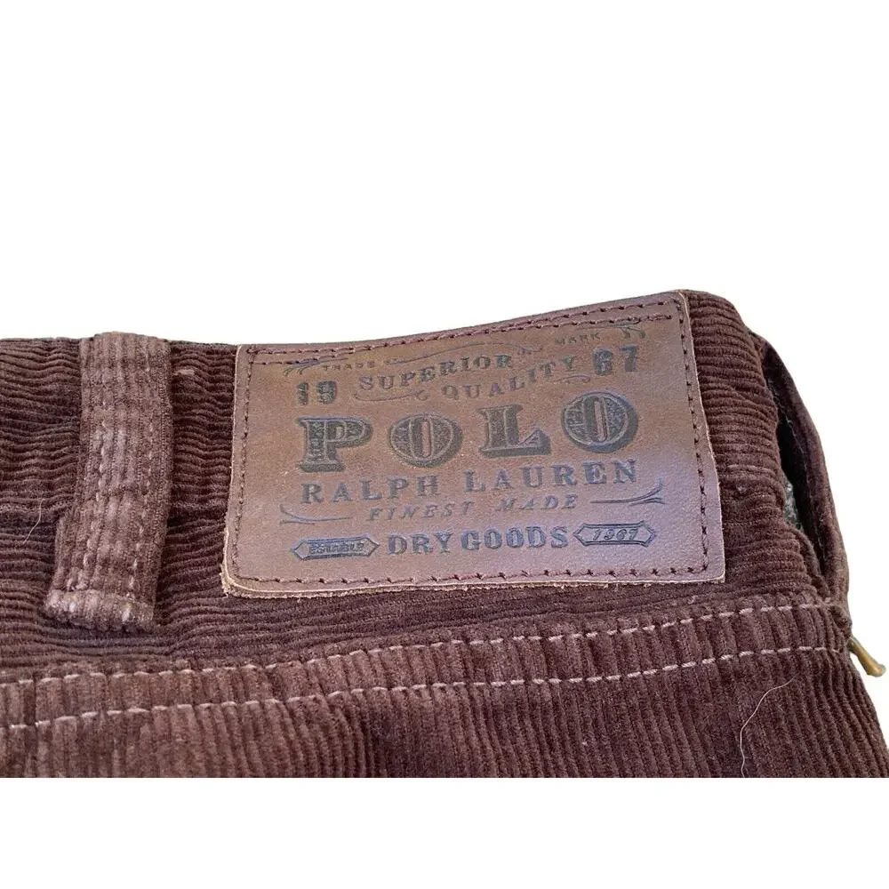 Vintage Polo Ralph Lauren‎ Brown Corduroy Pants 650 Men’s Size 38/30
